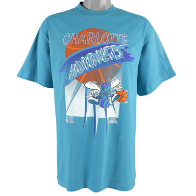 NBA (Grand Sport) -  Charlotte Hornets Spell-Out T-Shirt 1990s Large
