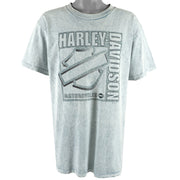 Harley Davidson - Grey Spell-Out T-Shirt 2003 Large Vintage Retro