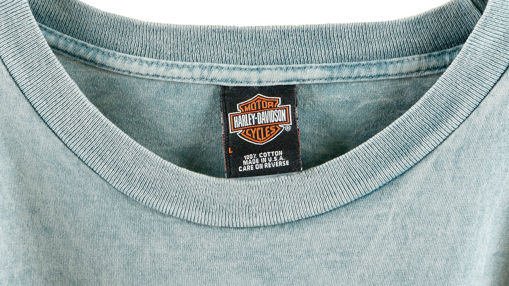 Harley Davidson - Grey Spell-Out T-Shirt 2003 Large Vintage Retro