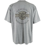 Harley Davidson - Grey Spell-Out T-Shirt 1990s X-Large Vintage Retro