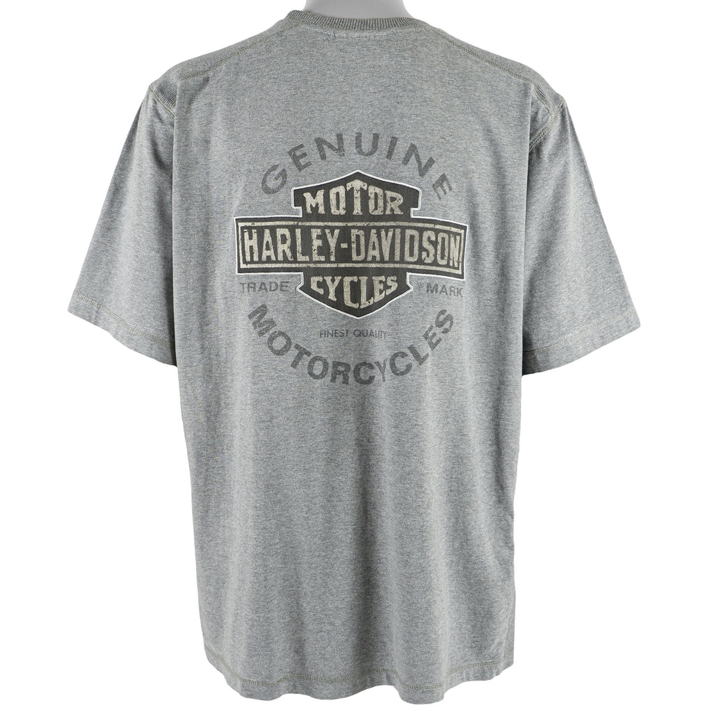 Harley Davidson - Grey Spell-Out T-Shirt 1990s X-Large Vintage Retro