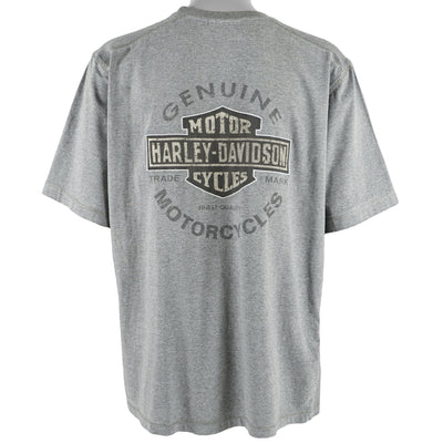 Harley Davidson - Grey Genuine Motorcycles Spell-Out T-Shirt 1990s X-Large