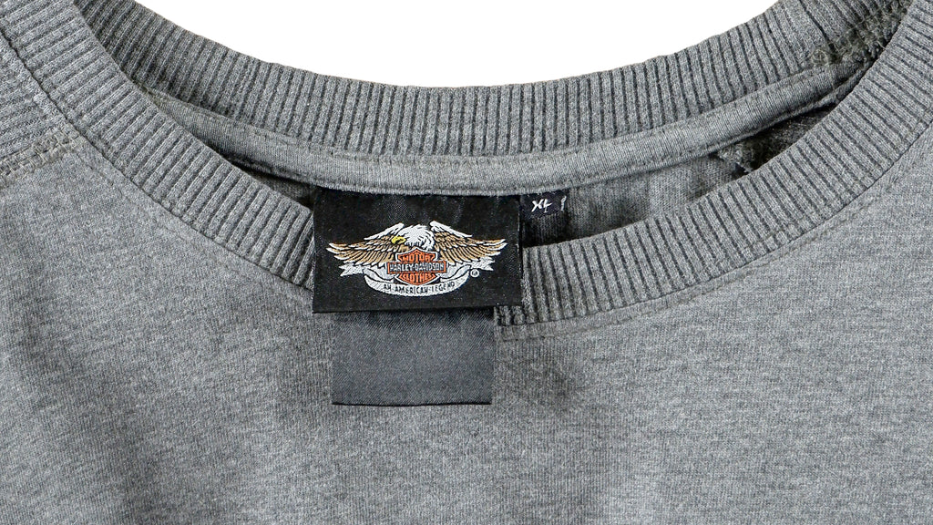 Harley Davidson - Grey Spell-Out T-Shirt 1990s X-Large Vintage Retro