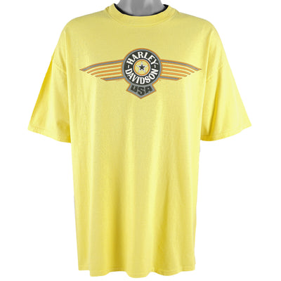 Harley Davidson - Yellow Austin Texas Spell-Out T-Shirt 1997 XX-Large