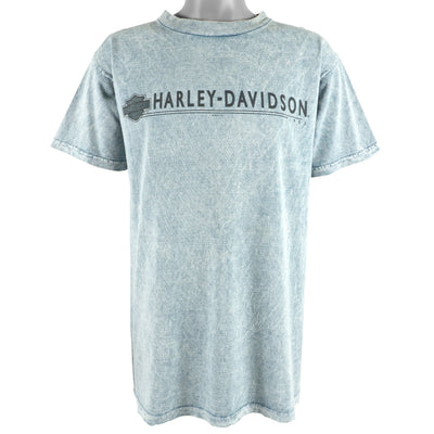 Harley Davidson - Light Teal St. Louis, Kirkwood, Missouri Spell-Out T-Shirt 2003 X-Large