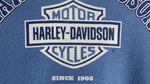 Harley Davidson - Blue Spell-Out T-Shirt 1990s Large Vintage Retro