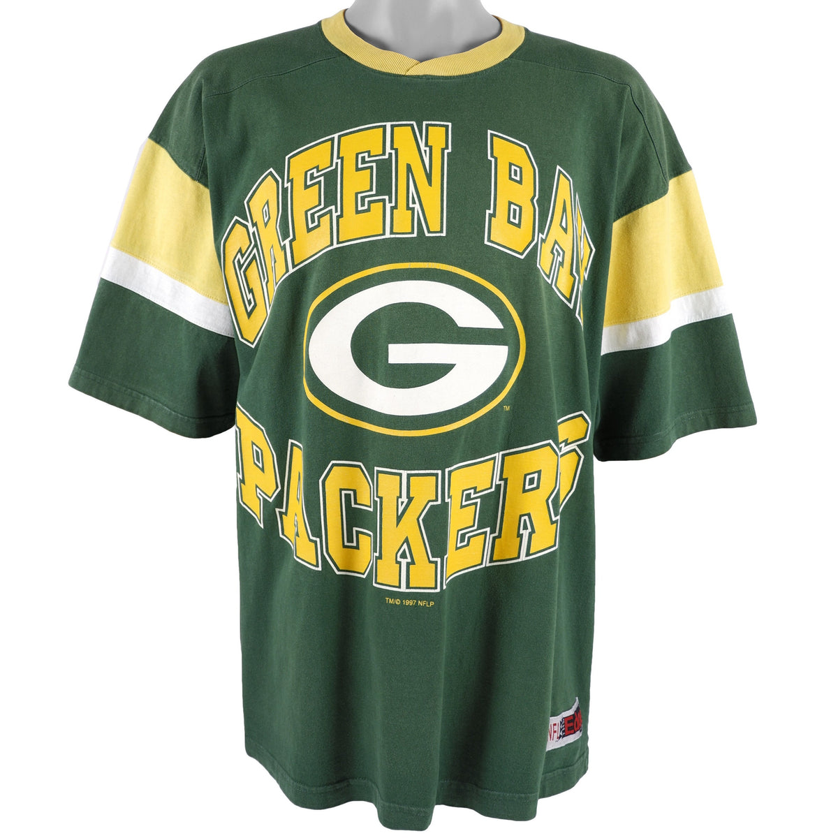 NFL (Edge) - Green Bay Packers Big Spell-Out Football Jersey 1990s X-Large Vintage Retro Football