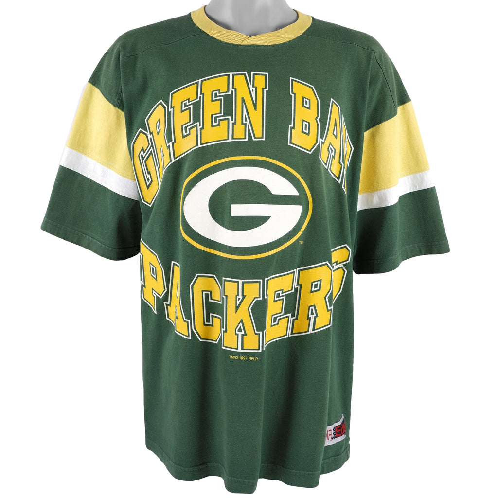 NFL (Edge) - Green Bay Packers Big Spell-Out Football Jersey 1990s X-Large Vintage Retro Football