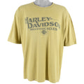 Harley Davidson - Yellow Hollywood Spell-Out T-Shirt 2009 X-Large Vintage Retro
