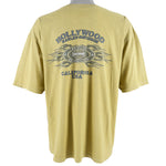 Harley Davidson - Yellow Hollywood Spell-Out T-Shirt 2009 X-Large Vintage Retro