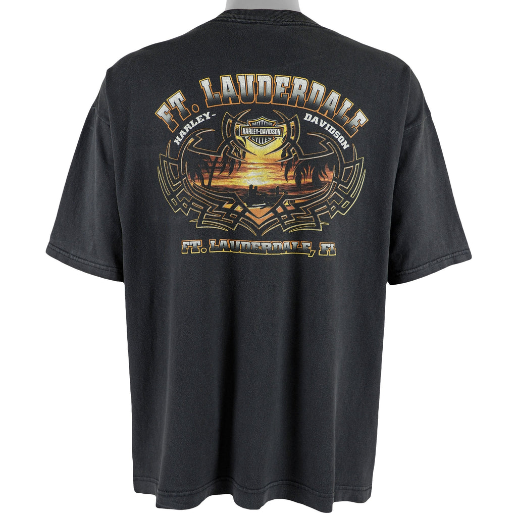 Harley Davidson - Ft. Lauderdale T-Shirt 1990s X-Large Vintage Retro