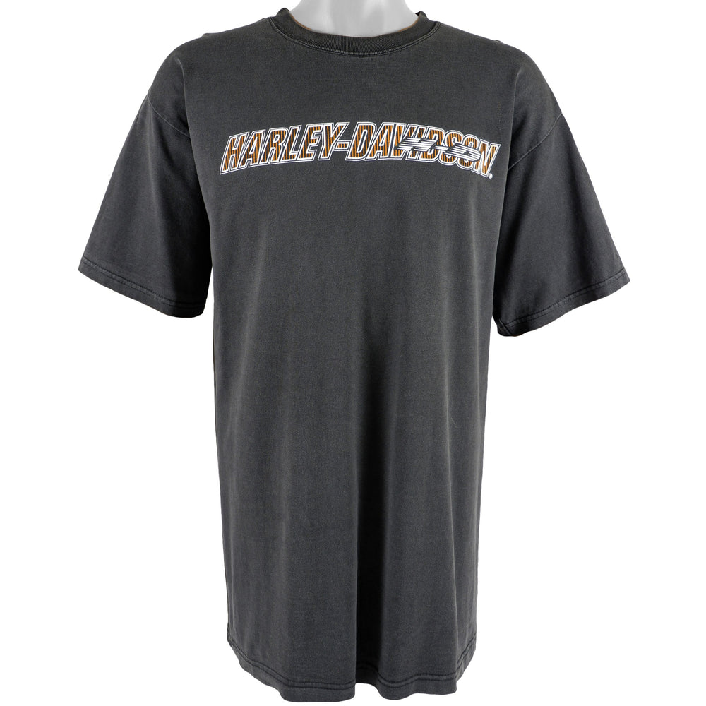 Harley Davidson - Black Spell-Out T-Shirt 1990s X-Large Vintage Retro
