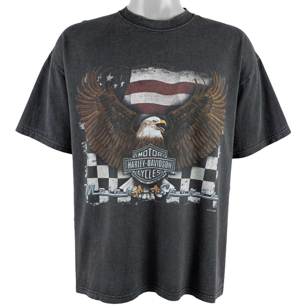 Harley Davidson - Black Spell-Out T-Shirt 2001 XX-Large Vintage Retro