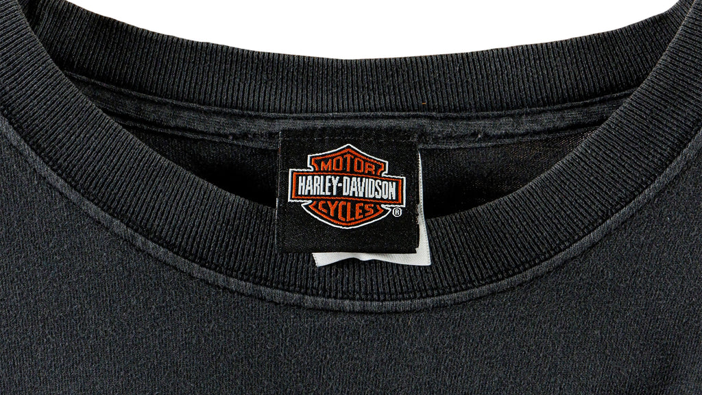 Harley Davidson - Black Spell-Out T-Shirt 2001 XX-Large Vintage Retro