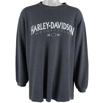 Harley Davidson - Grey Vehicle Operations, York Pennsylvania Spell-Out Crew Neck Sweatshirt 1990s X-Large