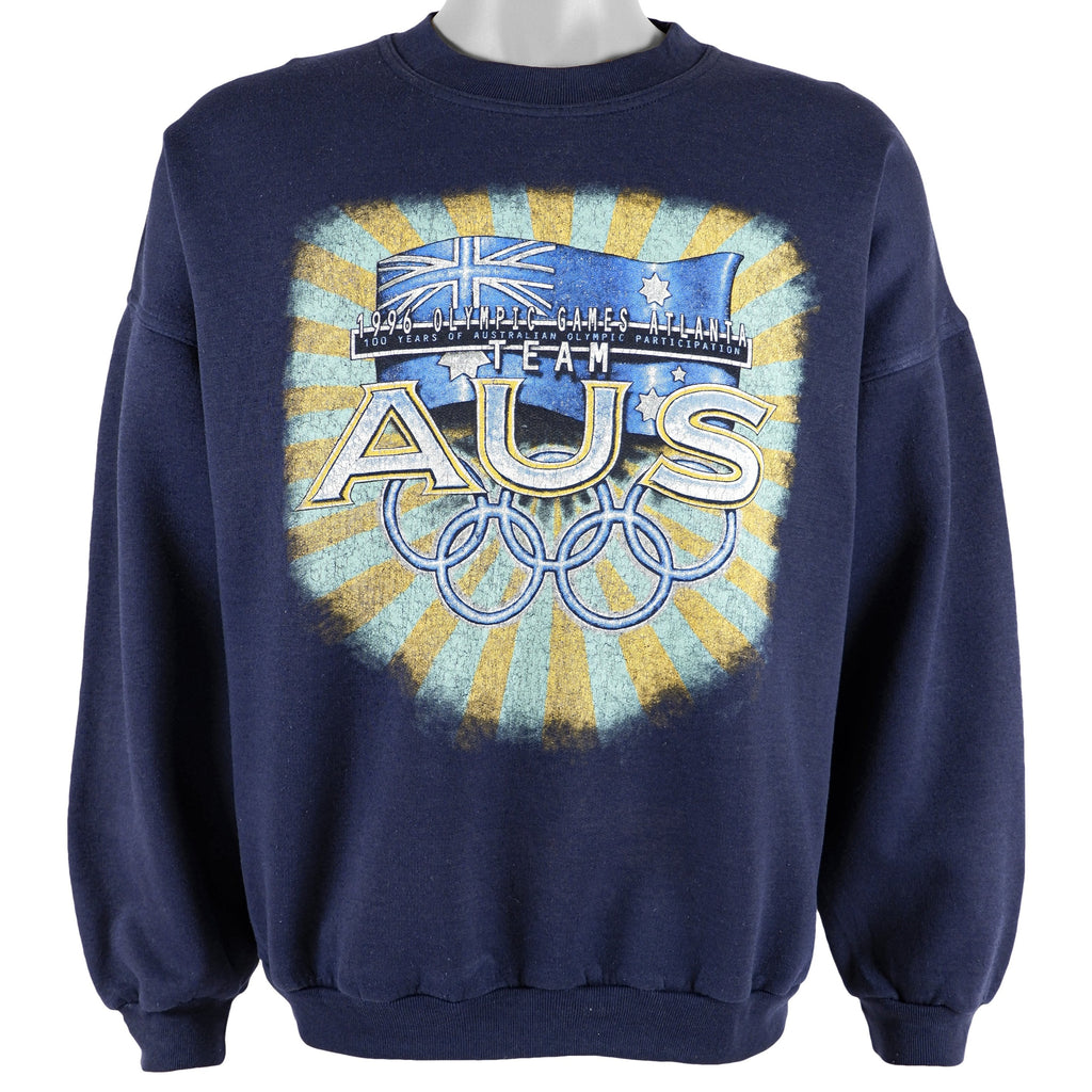 Vintage - Team, AUS, Atlanta Olympic Spell-Out Crew Neck Sweatshirt 1996 Large Vintage Retro