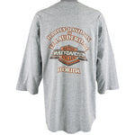 Harley Davidson - Grey Spell-Out Long Sleeved Shirt 1990s X-Large Vintage Retro