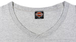 Harley Davidson - Grey Spell-Out Long Sleeved Shirt 1990s X-Large Vintage Retro