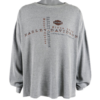 Harley Davidson - Grey Four Corners, Farmington New Mexico Spell-Out Crew Neck Sweatshirt 1990s X-Large