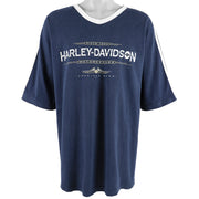 Harley Davidson - Blue Spell-Out T-Shirt 1998 XX-Large Vintage Retro