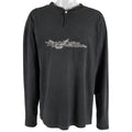 Harley Davidson - Black Spell-Out Long Sleeved Shirt 1990s Large Vintage Retro