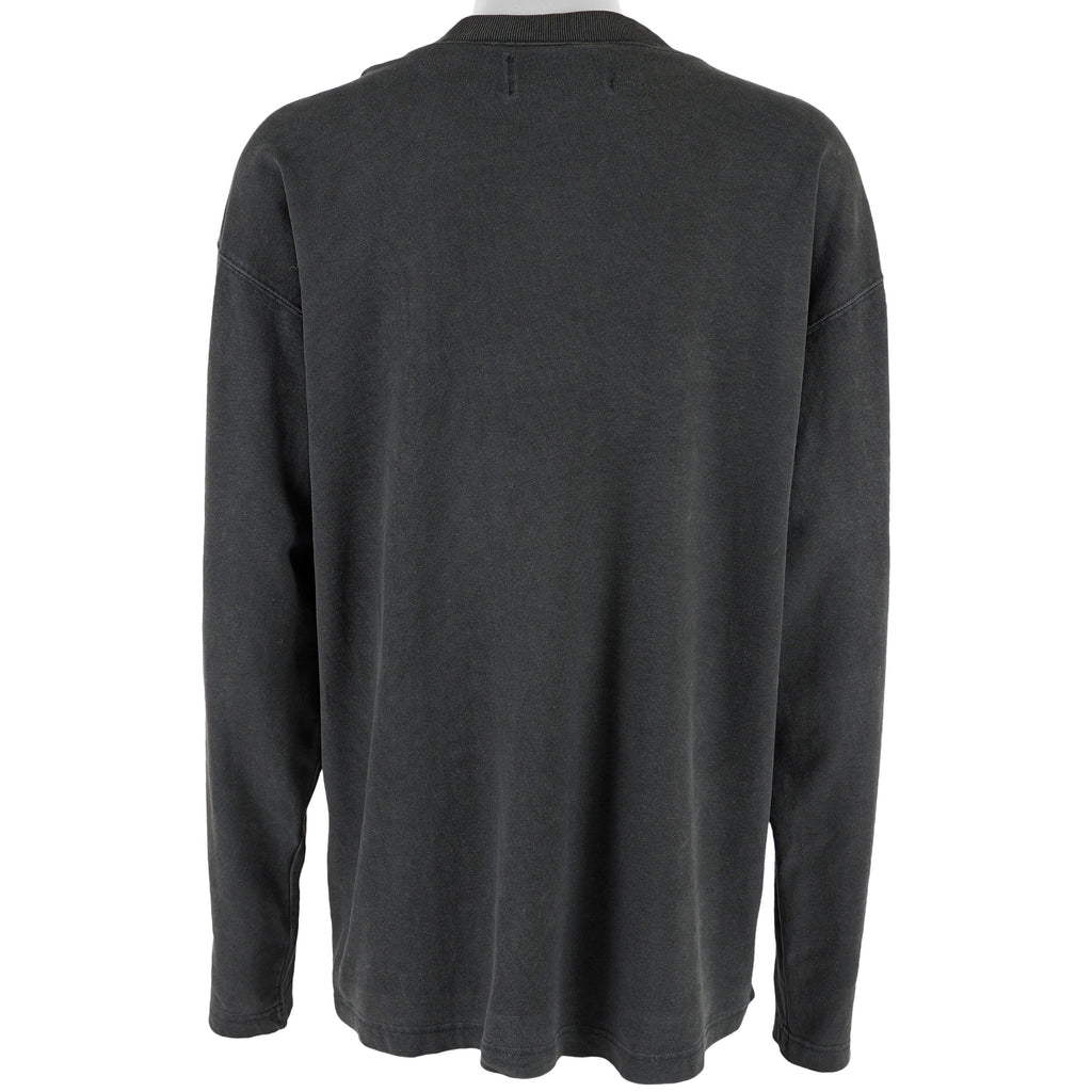 Harley Davidson - Black Spell-Out Long Sleeved Shirt 1990s Large Vintage Retro
