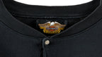 Harley Davidson - Black Spell-Out Long Sleeved Shirt 1990s Large Vintage Retro