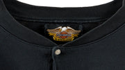 Harley Davidson - Black Spell-Out Long Sleeved Shirt 1990s Large Vintage Retro