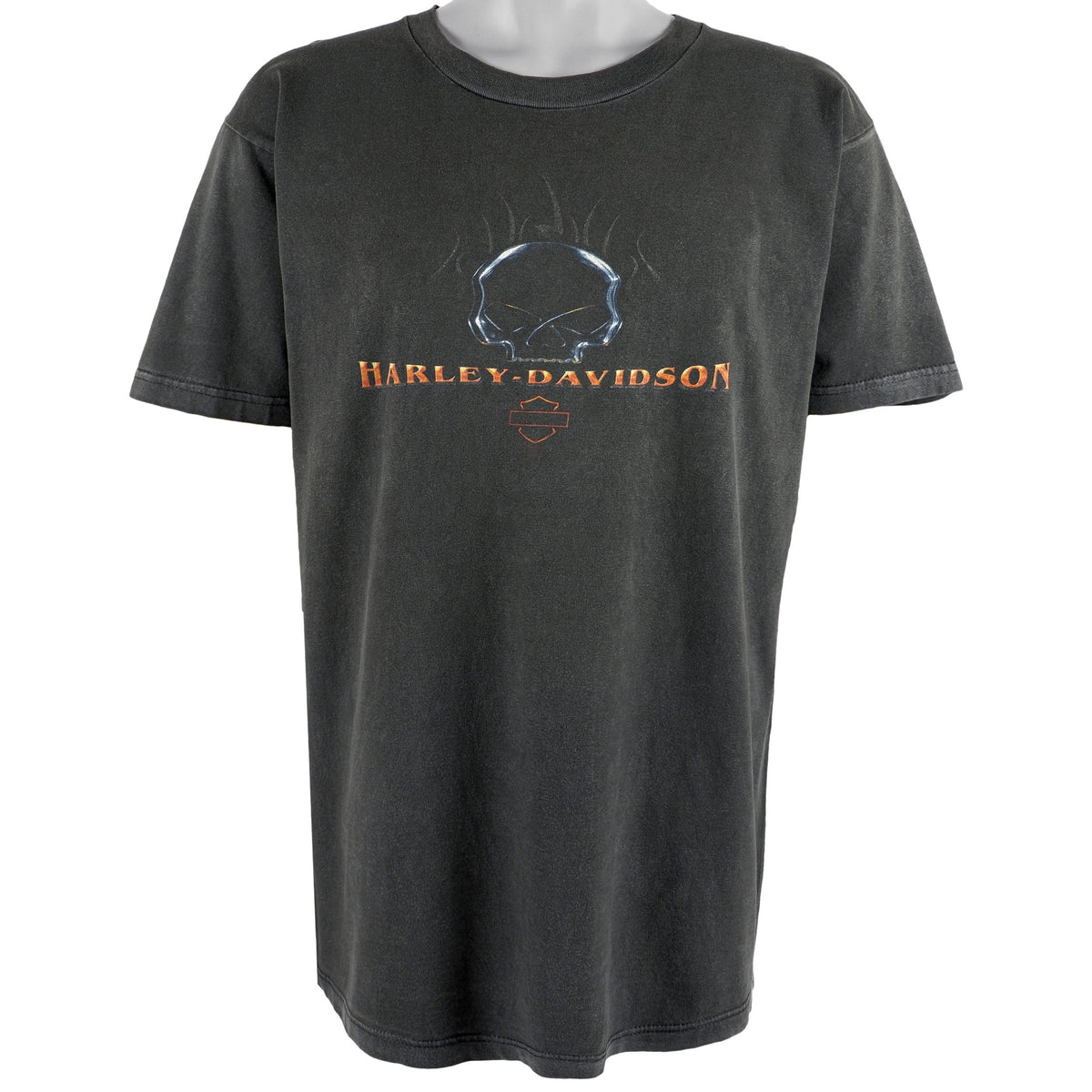 Harley Davidson - Black Spell-Out T-Shirt 1990s Large Vintage Retro
