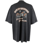 Harley Davidson - Black Seaford, Delaware T-Shirt 1990s 3X-Large Vintage Retro