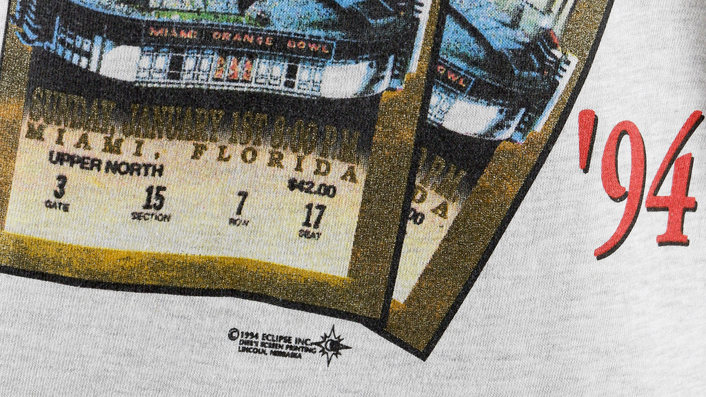 NCAA (Hanes) - Nebraska Huskers T-Shirt 1994 X-Large Vintage Retro Football College