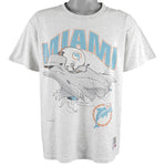 NFL (Nutmeg) - Miami Dolphins Spell-Out T-Shirt 1993 Medium Vintage Retro Football