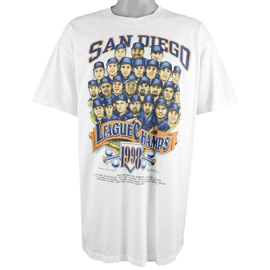MLB (Tultex) - San Diego Padres League Champs T-Shirt 1998 X-Large Vintage Retro Baseball