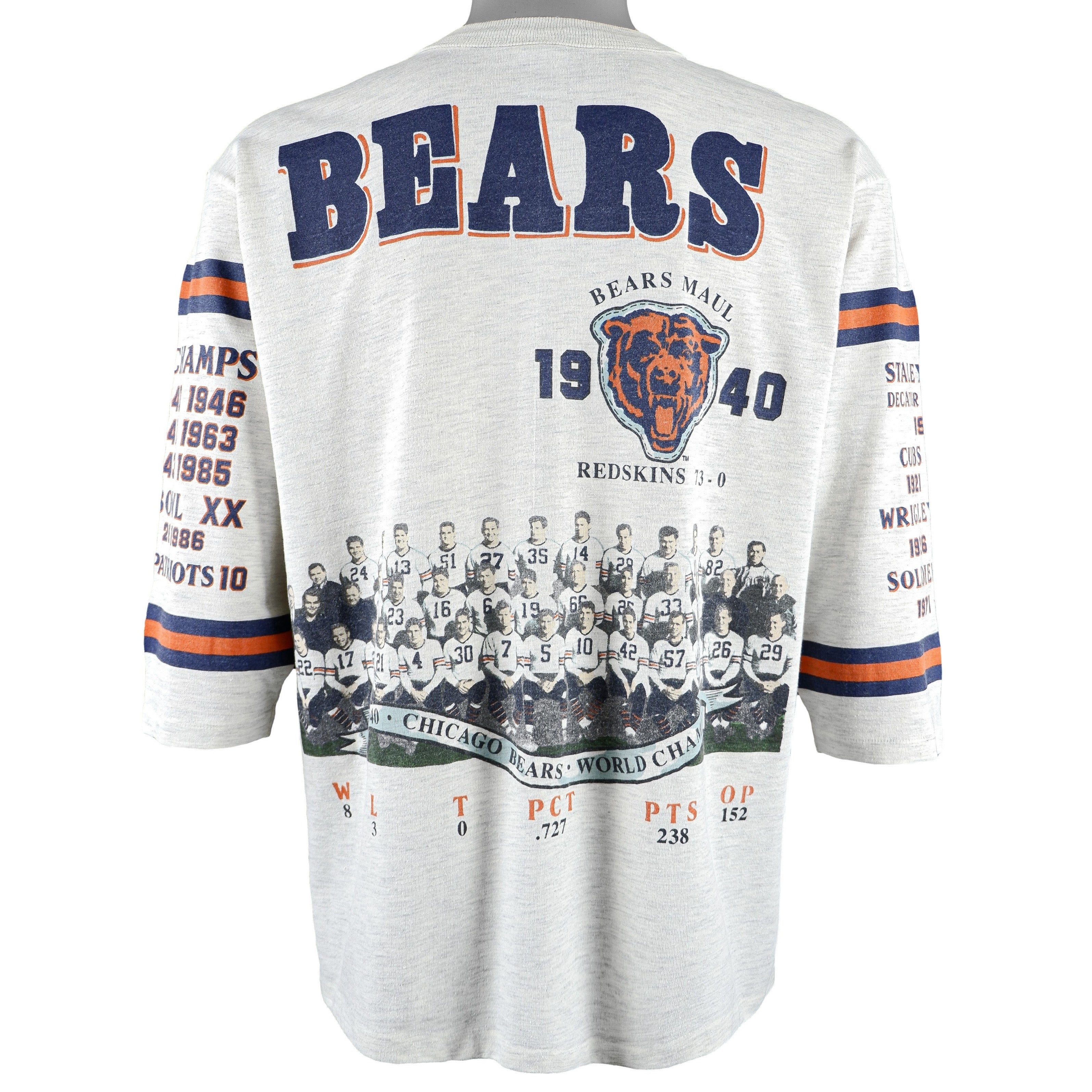 Vintage NFL Long Gone Chicago Bears 1940 World Champions Spell Out Football Jersey 1990 s Large Vintage Club Clothing