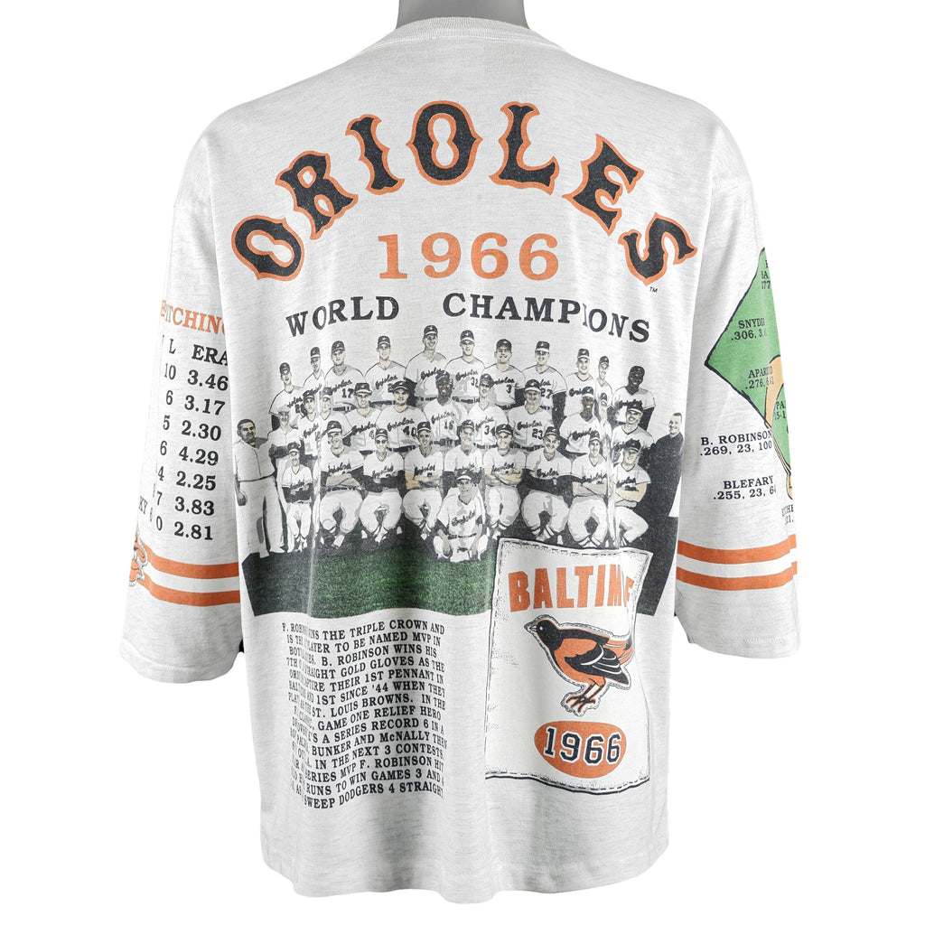 MLB (Long Gone) - Baltimore Orioles, World Champion 1966 Spell-Out Jersey 1990s X-Large Vintage Retro Baseball