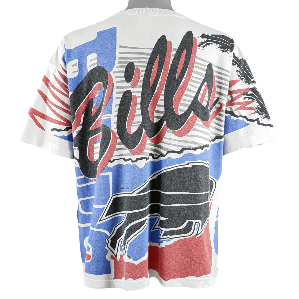 NFL - Buffalo Bills Big Logo & Spell Out T-Shirt 1993 X-Large Vintage Retro Football