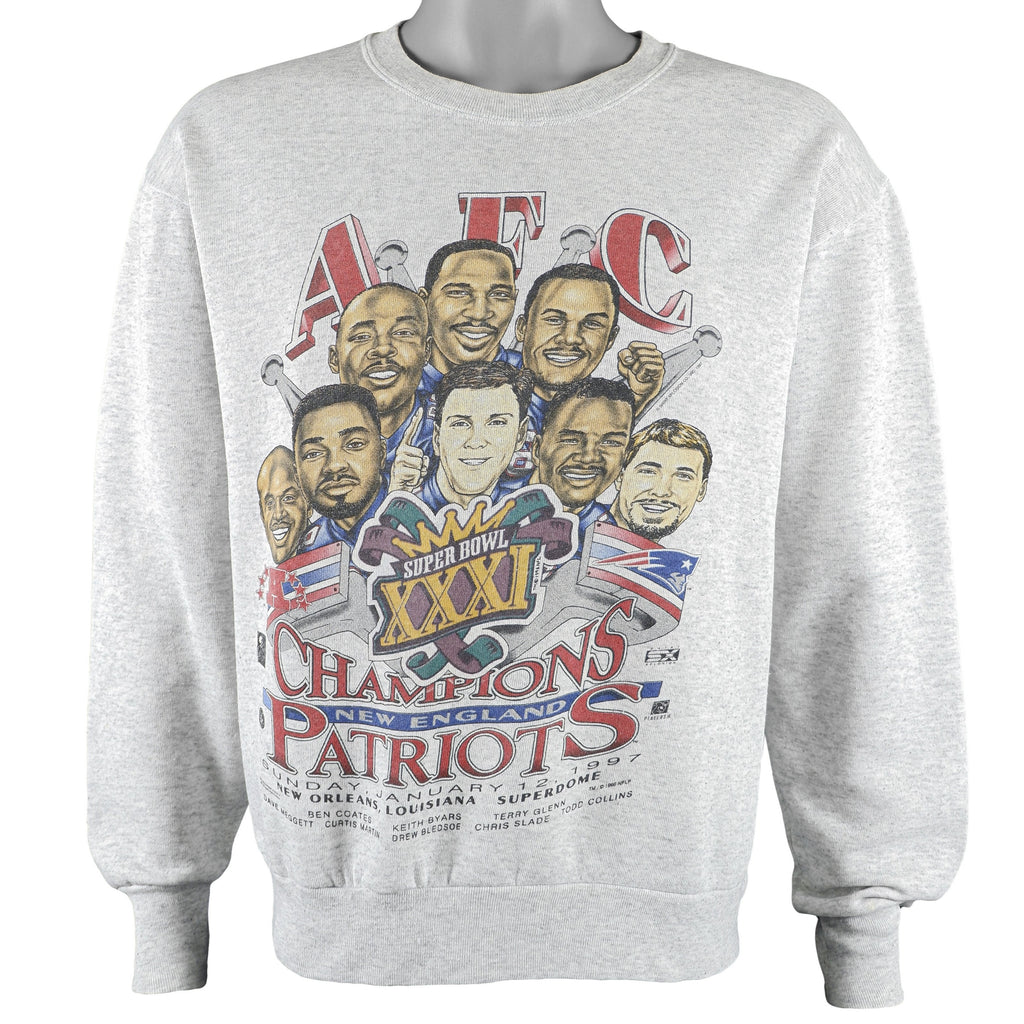 NFL (Delta) - New England Patriots Crew Neck Sweatshirt 1997 Large Vintage Retro Football