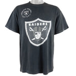 NFL (True Fan) - Oakland Raiders Football Spell-Out T-Shirt 1990s Large