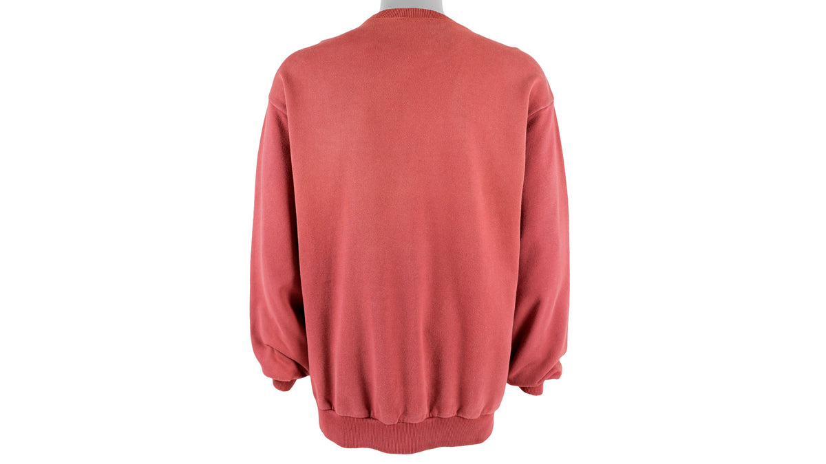 Nike - Red Big Logo Crew Neck Sweatshirt 1990s X-Large Vintage Retro