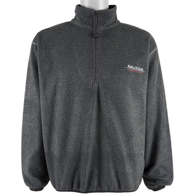 Nautica - Black 1/4 Zip Fleece Sweatshirt 1990s Medium