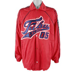 FUBU - Red Fubu League 05 Taped Logo Button-Up Jacket 1990s Large