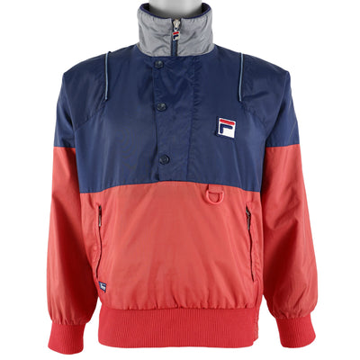 FILA - Navy & Red Sport Casual Pullover Jacket 1990s Medium