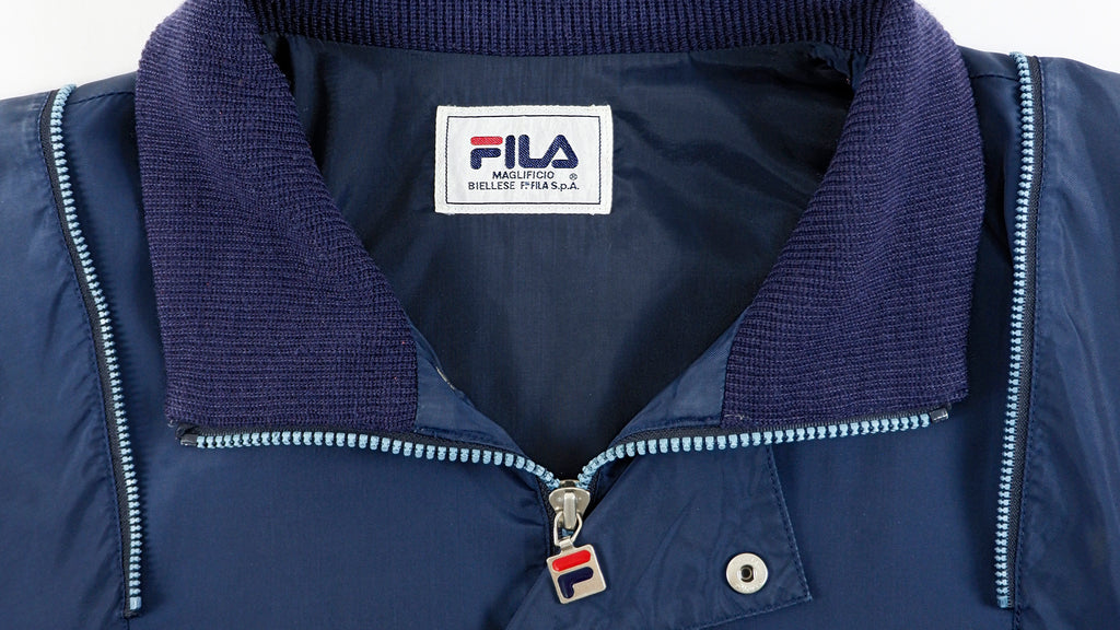 FILA - Navy & Red Sport Casual Pullover Jacket 1990s Medium Vintage Retro