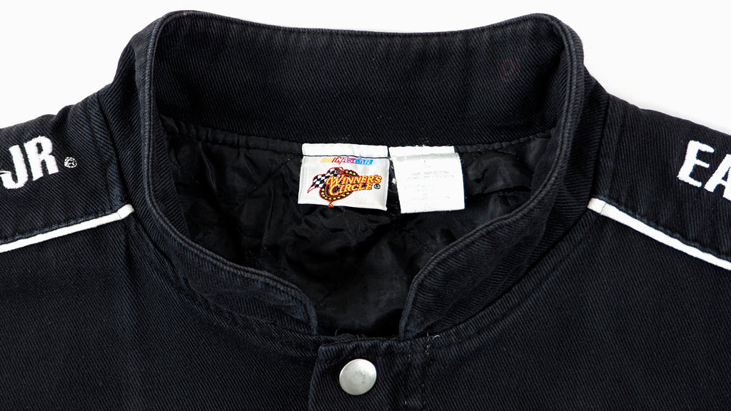 NASCAR (Winners Circle) - Black Dale Earnhardt Jr. Spell-Out Jacket 1990s Large Vintage Retro