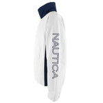 Nautica - White with Blue Spell-Out Jacket 1990s Medium Vintage Retro