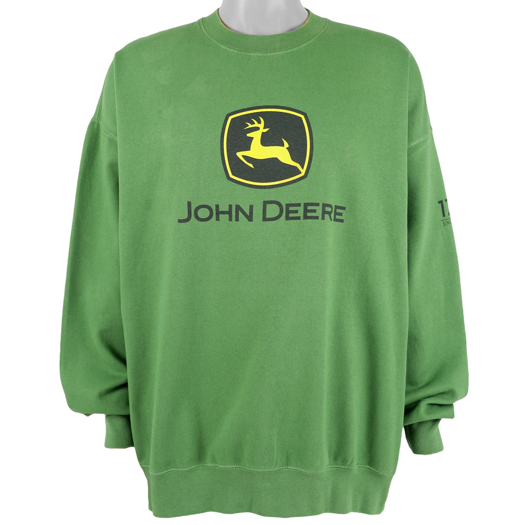 Vintage - Green John Deere Sweatshirt 1990s XX-Large Vintage Retro