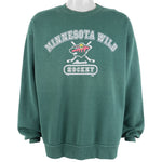 NHL (Majestic) - Minnesota Wild Crew Neck Sweatshirt 1990s X-Large Vintage Retro Hockey
