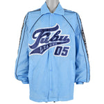 FUBU - Blue Fubu League 05 Taped Logo Button-Up Jacket 1990s Large