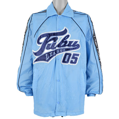 FUBU - Blue Fubu League 05 Taped Logo Button-Up Jacket 1990s Large