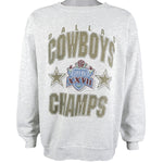 NFL (Tultex) - Dallas Cowboys -Champs Crew Neck Sweatshirt 1993 Large Vintage Retro Football
